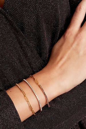 Bracelet zircon chain small Green Stainless Steel h5 Picture2